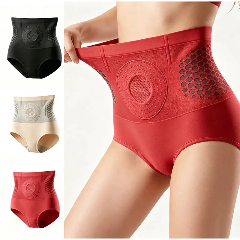 Seamless Honeycomb Tummy Control Panties High Waist Soft Comfortable Breathable Skin Friendly Shapewear Underwear Multicolor