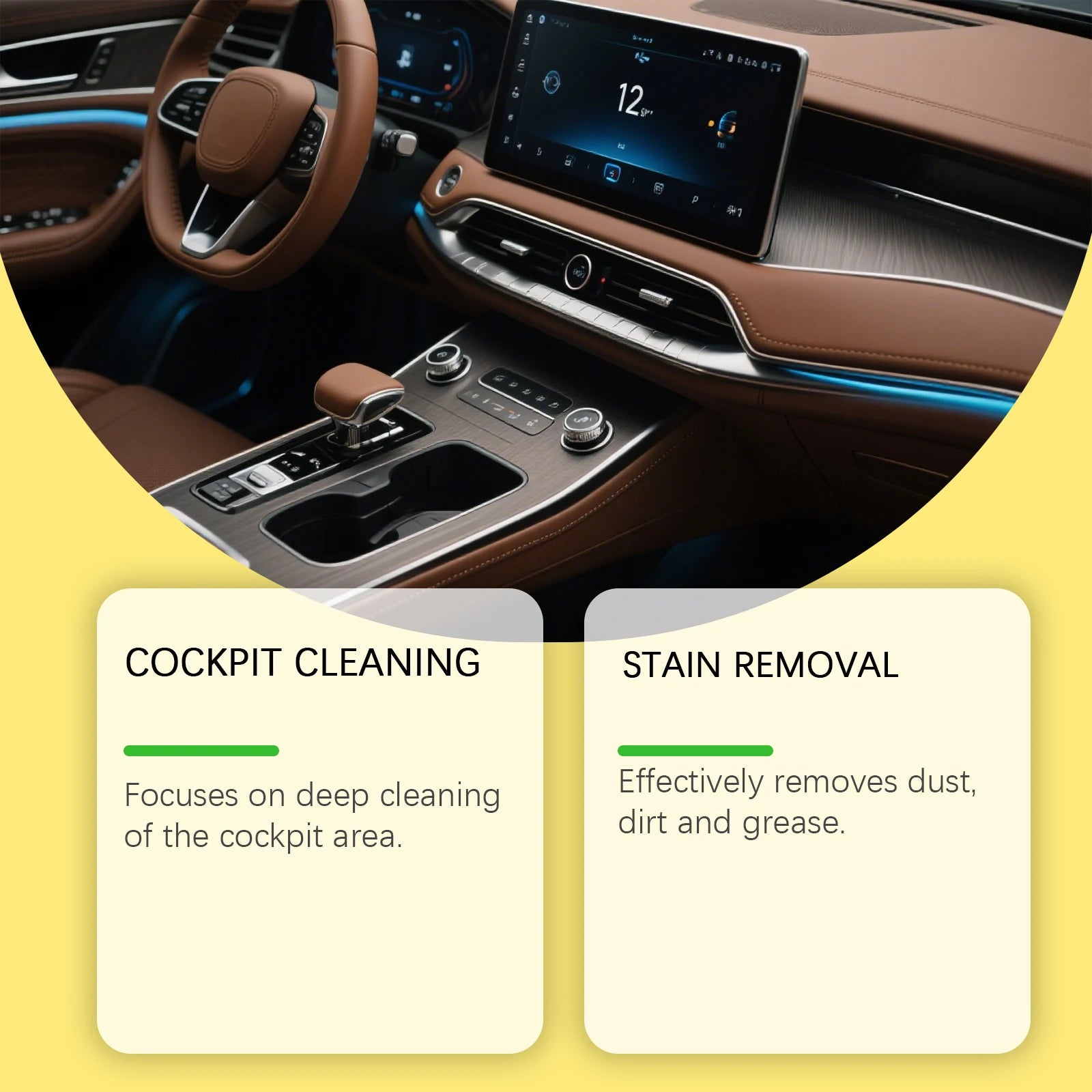 Car Interior Cleaner Effectively Removes Dust Grease Stains Cleans Polishes Interior Dashboard Enhances Shine Refurbishing Agent