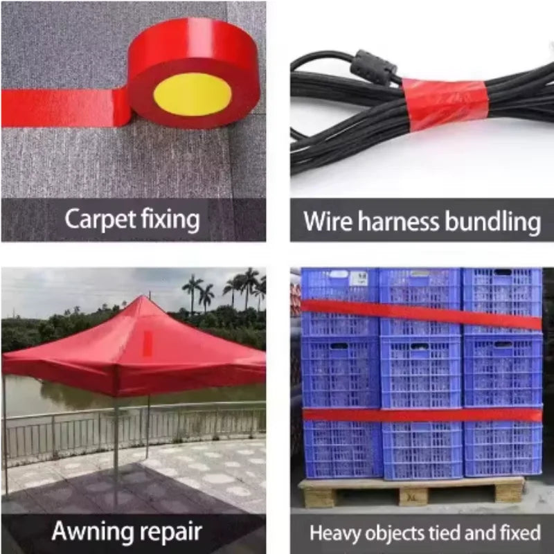 Super Adhesive Fabric Duct Tape (1 Roll) - Waterproof, Leaves No Glue for E-Bike Seat, Tarpaulin & Tent Repair