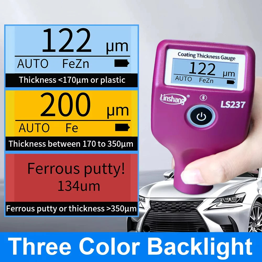 LS237 Coating Thickness Gauge Digital Car Paint Thickness Measurement Coating Inspection Device Professional for Used Car
