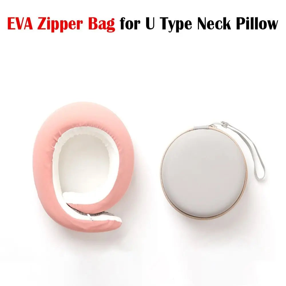 2024 EVA U Type Neck Pillow Case Round Hard Storage Bag Camping Porable Carry Pouch Travel