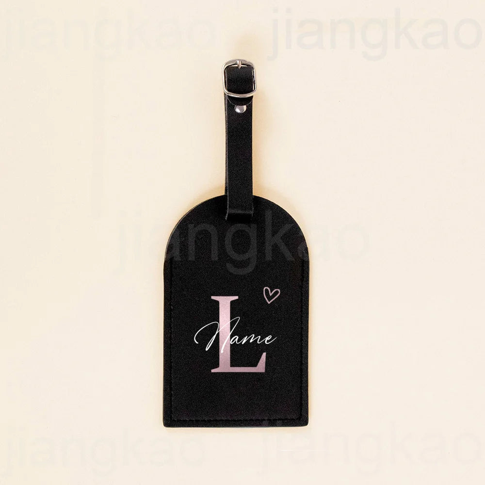 Personalized Letter with Name Monogram Luggage Tags Leather for Suitcase Baggage Handbag Tag Custom Travel Bag Label Best Gift
