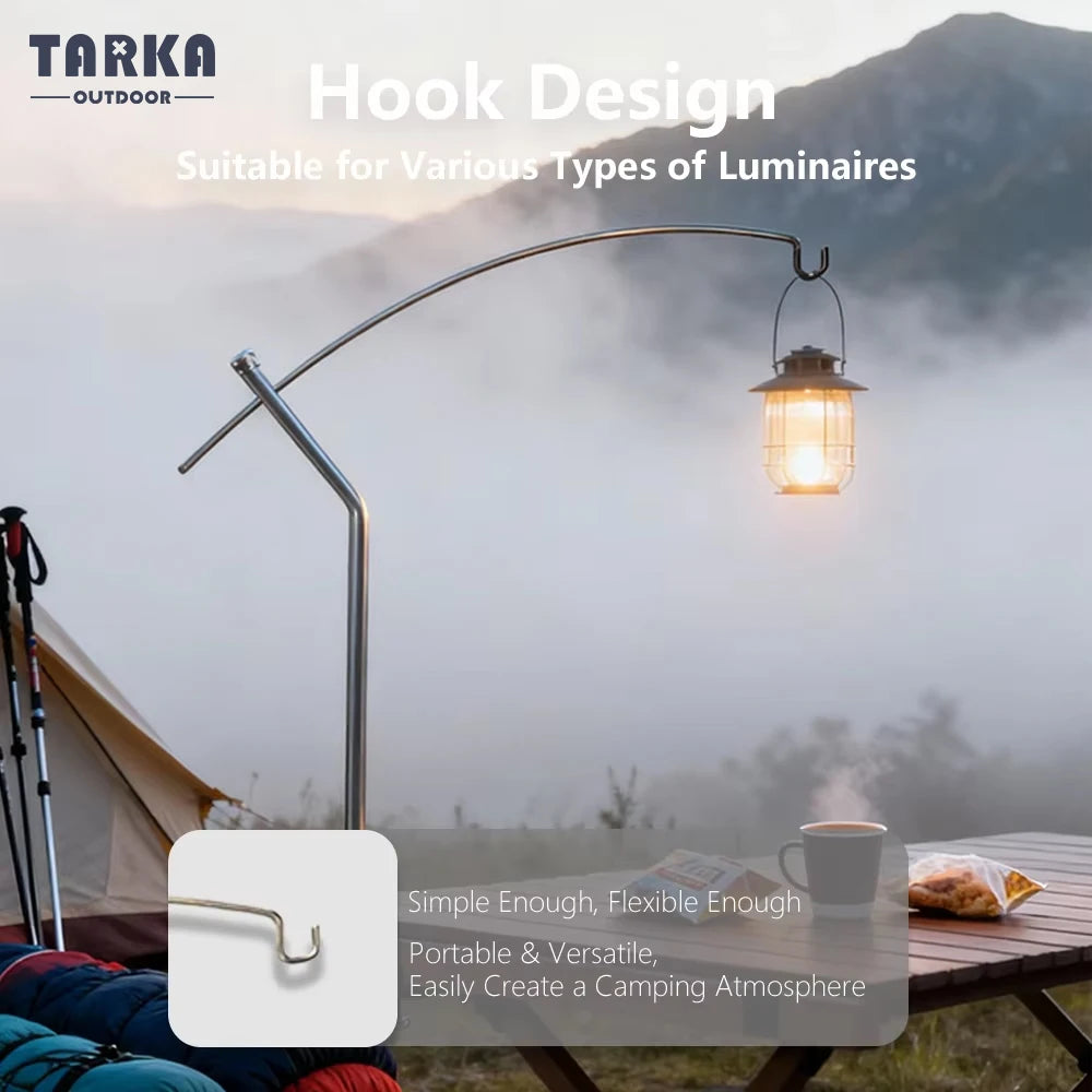 TARKA Detachable Lantern Stand Adjustable Ultralight Light Tabletop Outdoor Portable Light Holder Camping Table Lamp Rack Access