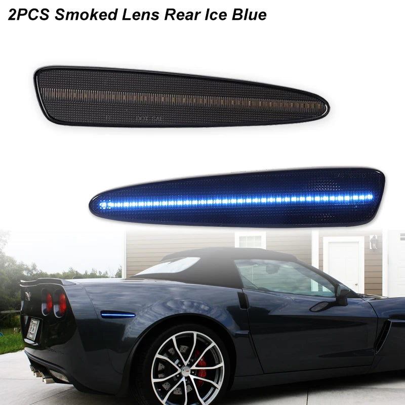 iJDM Front Rear Bumper LED Side Marker Turn Signal Lights Yellow Red for Chevrolet Corvette C6 2005-2013 2012 Car Accessories