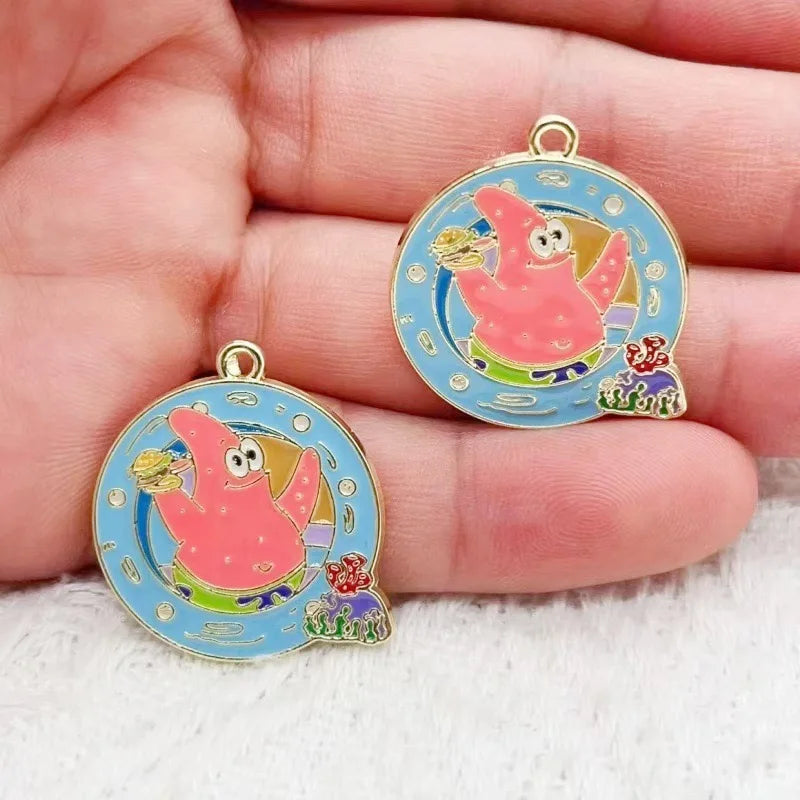 10pcs cartoon anime alloy oil drop pendant, DIY accessory keychain bag pendant