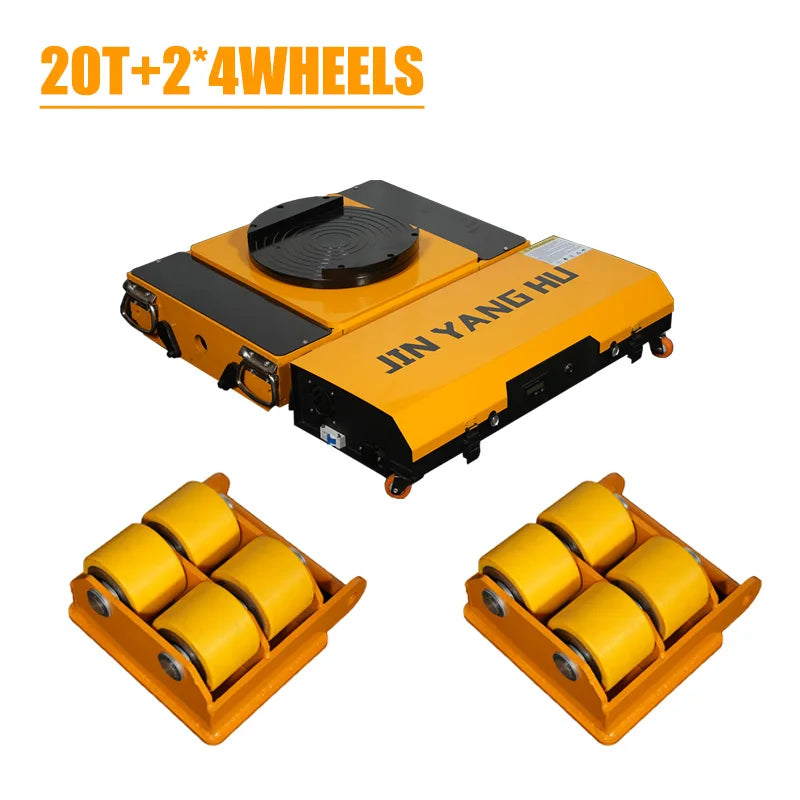 10-60T Wireless Electric Remote Control Heavy Cargo Roller Dolly Moving Transport Trolley for Machinery Workshop Construction