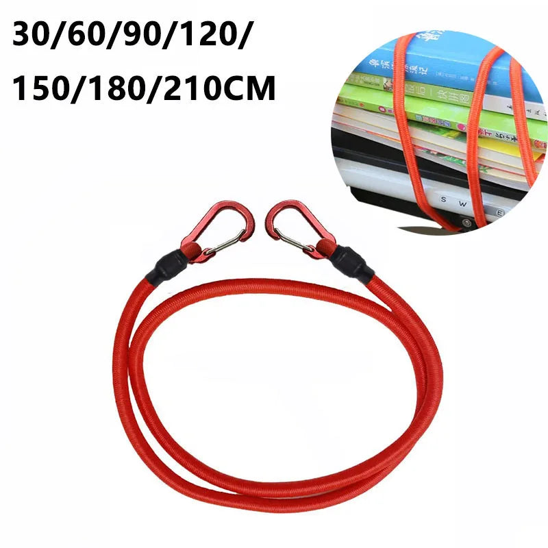 30-210cm Luggage Fixed Strap Elastic Rope Camping Equipment 8mm Tent Elastic Strap Extendable Hook Type