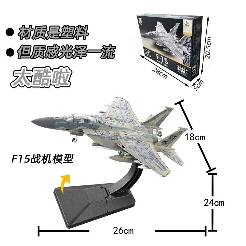 Diy Model Aircraft Kit Us F-15 Eagle Multi-Role Heavy Fighter Airplane Model 1/72 Abs Assembly Model Military Plane Model Gifts