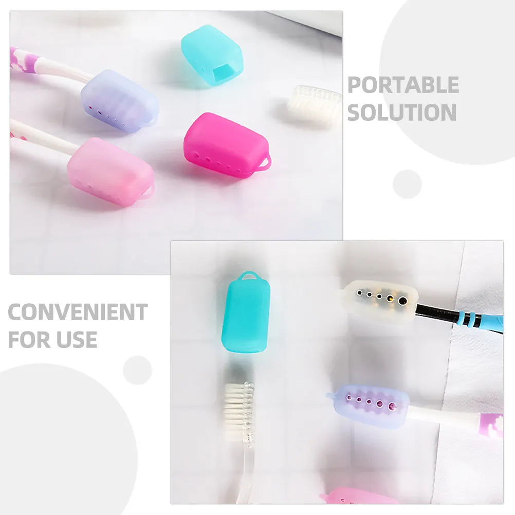 8Pcs Toothbrush Head Covers Premium Silicone Travel Toothbrush Caps Dustproof Portable for Home Office Gym Travel Compatible
