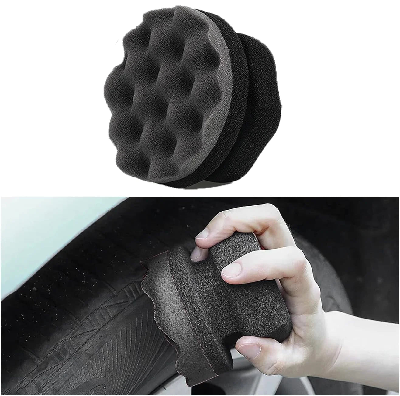 Tire Shine Applicator Pad, Durable and Reusable Hex-Grip Tire Dressing Applicator Pad for Applying Tire Shine