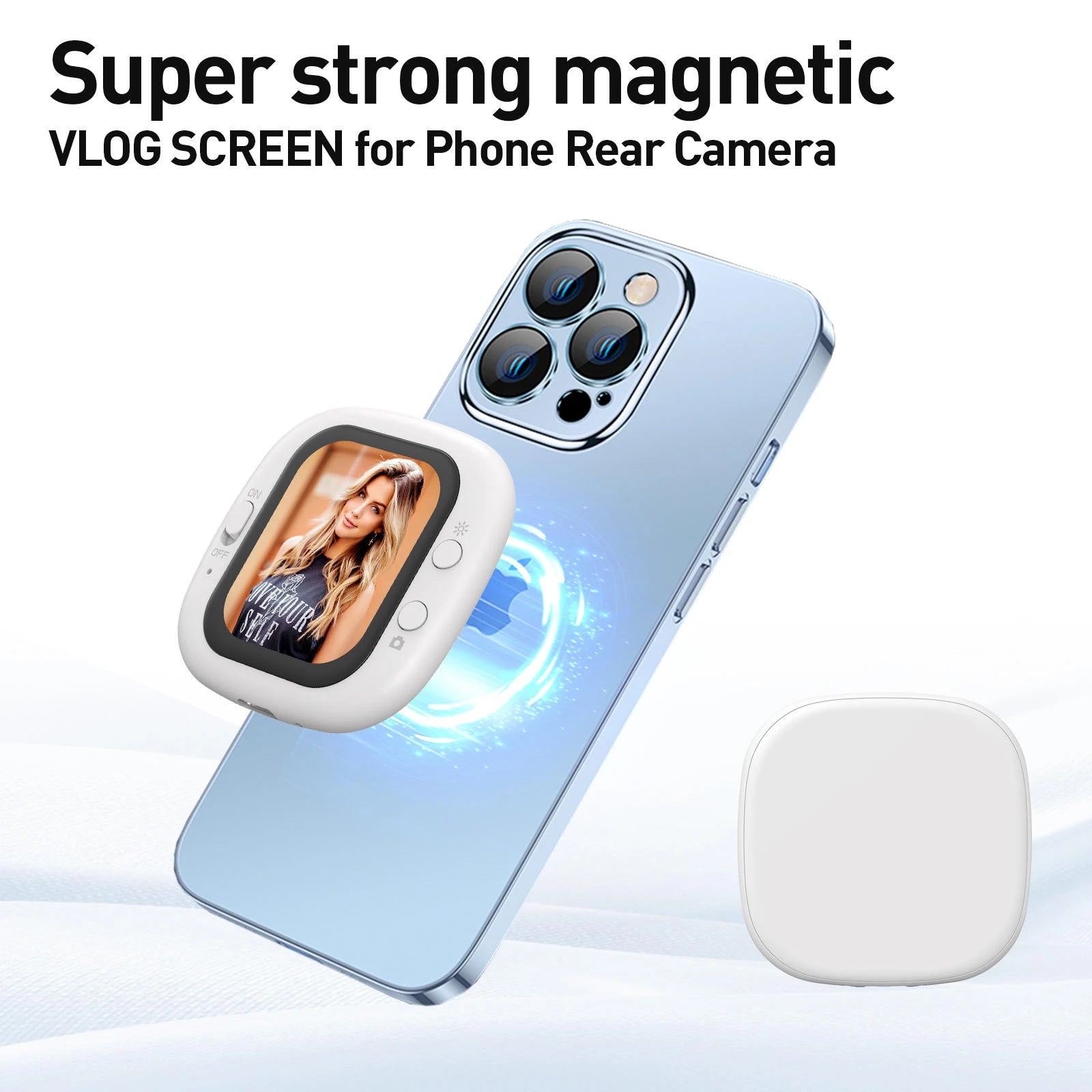 Magnetic Phone Camera Mini Selfie Video Cam Portable Rear Camera Selfie Device for Vlog Travel Content Creator
