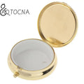 1PCS Gold Metal Round Pill Boxes Medicine Organizer Container Medicine Case Pill Candy Box Round Pill Boxes Holder