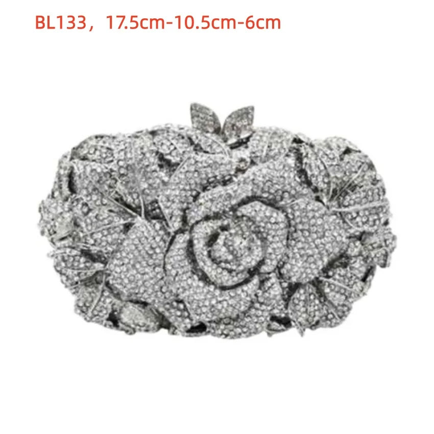 2026 Sparkly Diamond Dinner Bag Hollow Rhinestone Banquet Clutch Bag Women Evening Party Wedding Bridal Purse Rhinestone Handbag
