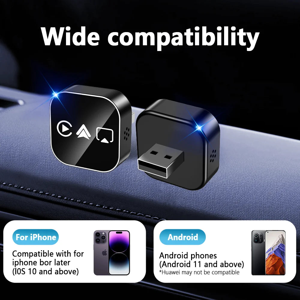 2026 Plug&Play Automatic Connection Compatible with 99% of Cars for Car Radio NEW 4 in1 Wireless CarPlay AI