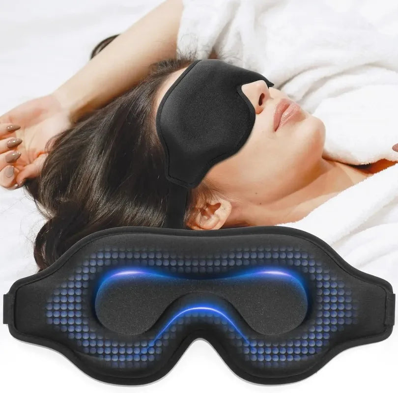 Black 3D Full Shading Sleep Eye Mask Relaxing Zero Pressure Soft Breathable Nap Mask To Relieve Eye Fatigue Stable Sleep Masks