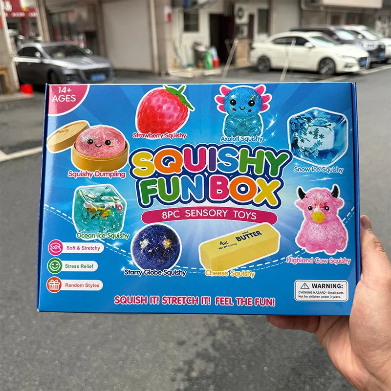 Random Color 8pcs/Box TPR Maltose-Filled Squishy Toy, Slow Rising Stress Relief Sensory Fidget Decompression Blind Box Gift