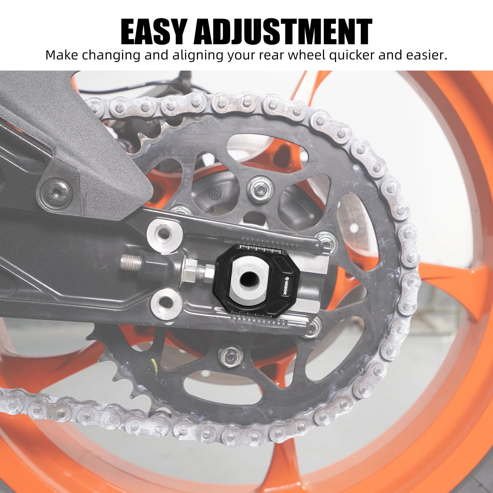 For KTM 390 Adventure R X Enduro R SMCR 2025 250 390 Duke 2024-2025 Rear Chain Tension Adjuster Kit Axle Block 9631098304404A