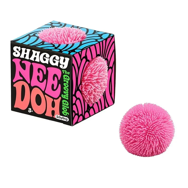 Teenie Needoh Fuzz Ball 3 Pack Mini Spiky Squeeze Toy Soft Burr Non-toxic Maltose Anxiety Relief Heal ADHD Sensory Calming Toy