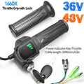 Electric Scooter Accelerator Electric Bicycle Throttle Handle with Lock Handle Electric Bicycle Battery Indicator Key LED Light