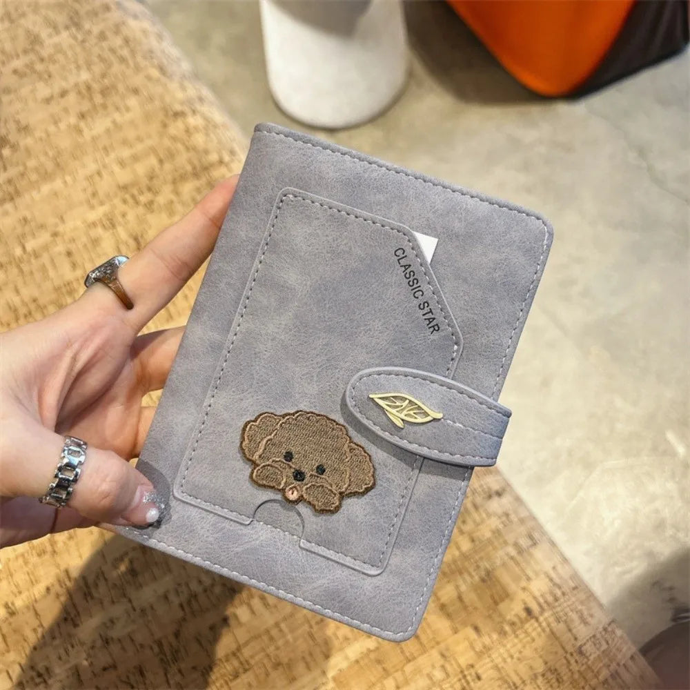 Cartoon Animals Design RFID Passport Cover Embroidered Dogs Ticket Clamp Cute Passport Cover Waterproof Material