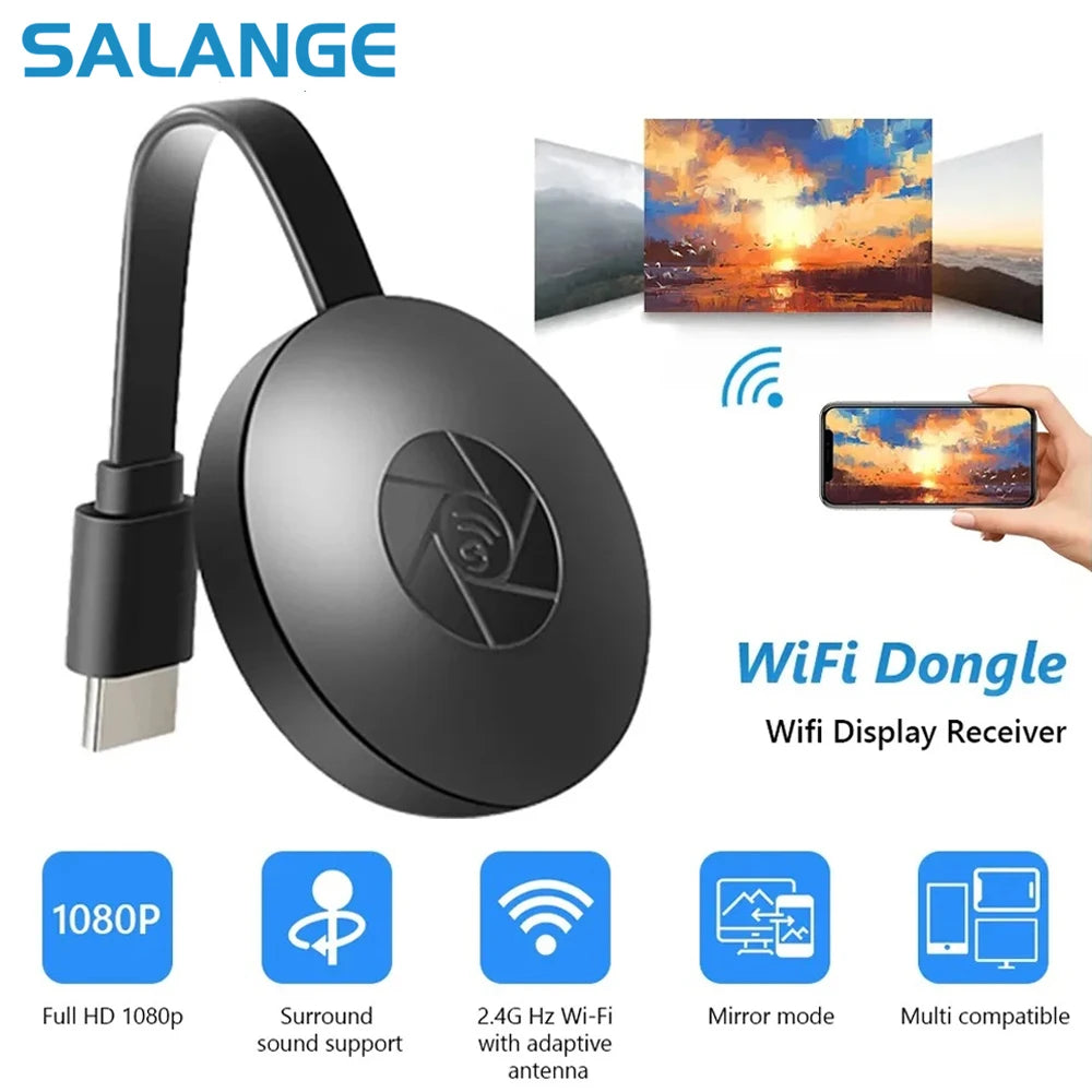Salange G2 Miracast TV Dongle Wifi Wireless TV Stick Supoort HDMI-Compatible 1080P Mirror Screen Display Adapter for IOS Andorid