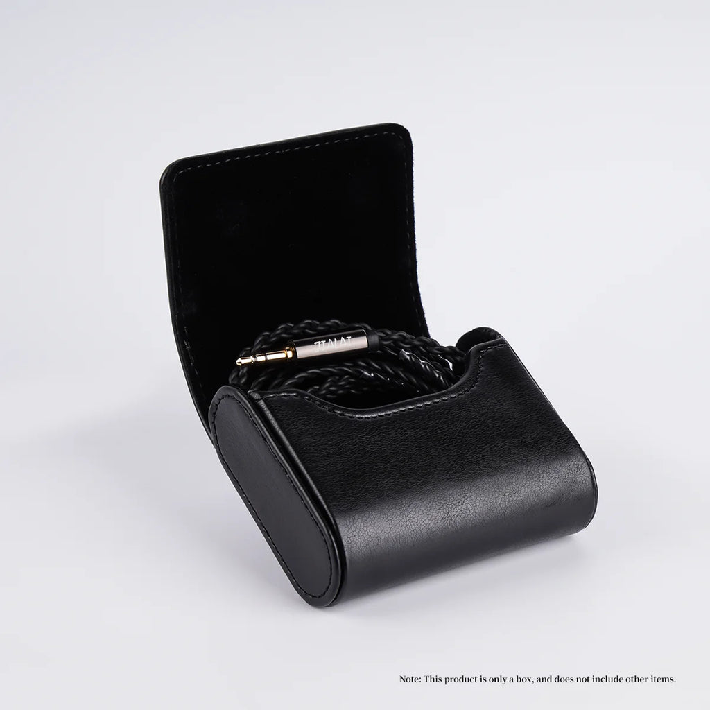 JIALAI High Grade Magnetic Earphone Storage Box Lining Flocking Compact Flip Cover for Wireless Earbuds, Black Textured PU Case