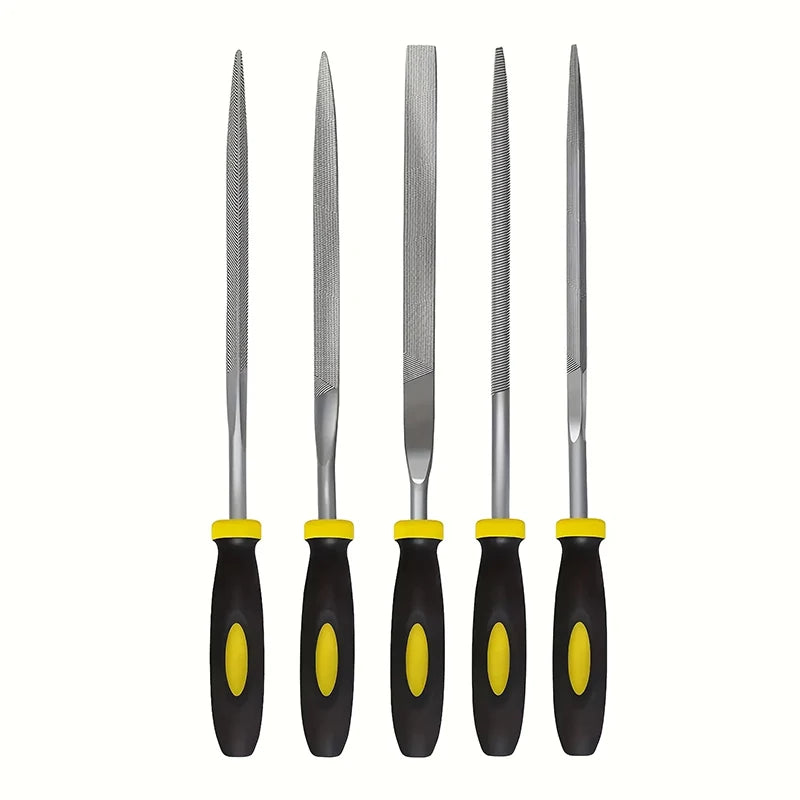 Premium Needle File Set-High-Carbon Steel Files Non-Slip Ergonomic Handles Precise Filing Wood Plastic Model Polishing Tool Set