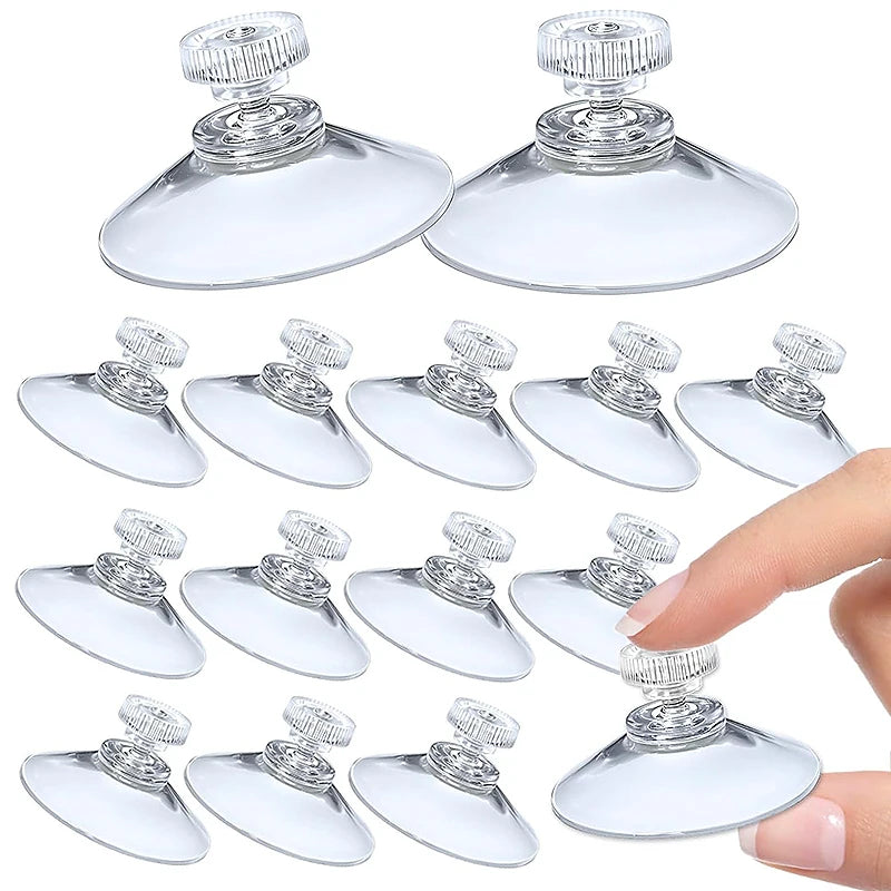 5/10pcs 25/32/53mm Round Strong Transparent Suction Cups with Screw Plastic Suction Pads Adhesive Suction Holder with Screw Nut