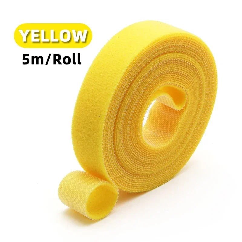 5 Meters Self Adhesive Tape Width 10/15/20/25mm DIY Accessories Reusable Cable Tie Wire Straps Tape