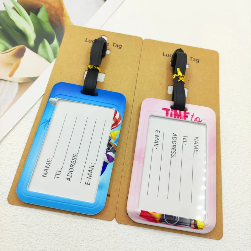 Let's Travel Luggage Label Men Travel Luggage Tag Boys Suitcase ID Address Holder Baggage Boarding Portable Suitcase Ticket