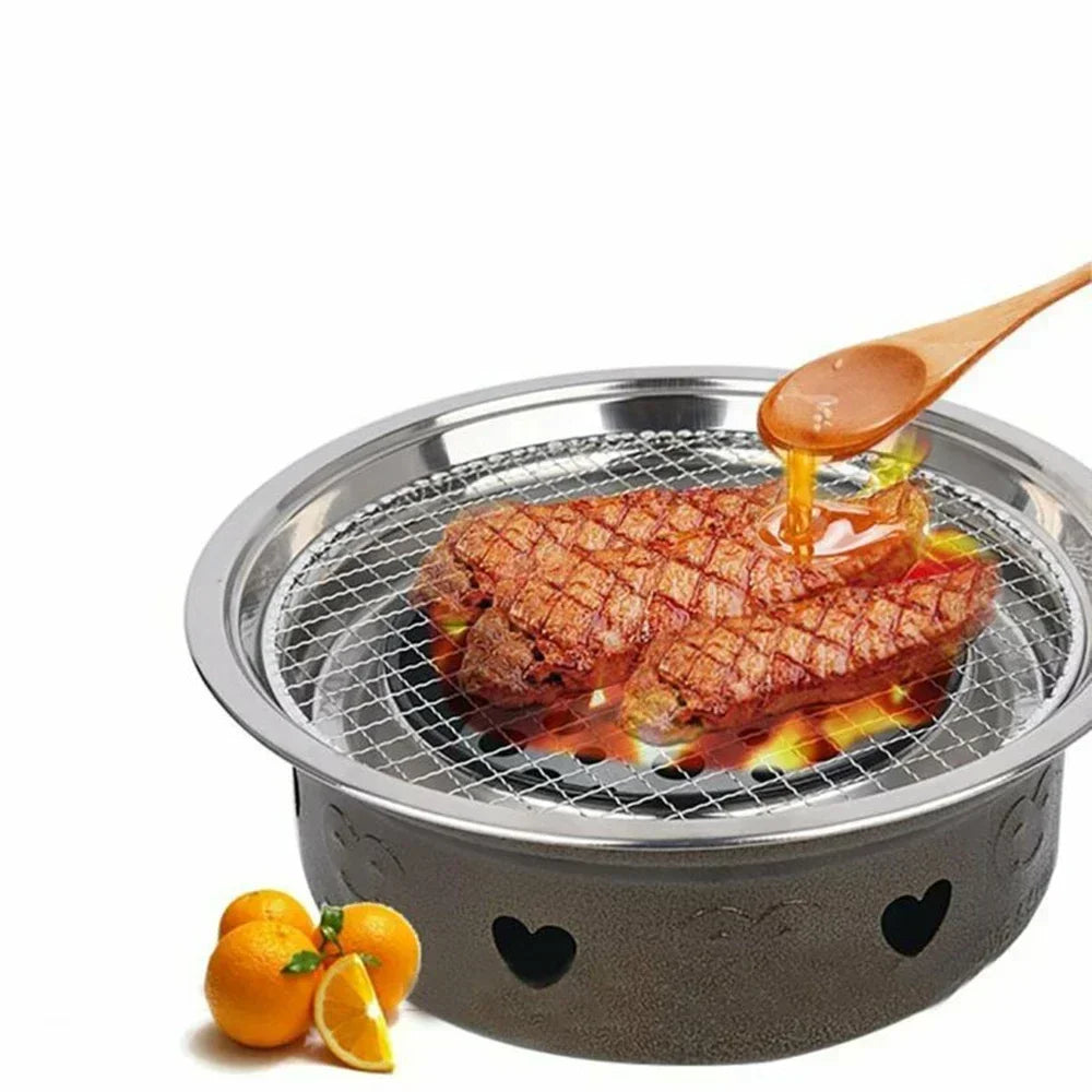 5pcs Round Disposable Wire Net Grill Racks Iron Roast Grate Cooking Barbecue BBQ Oven Grill 25CM/28CM/33CM Korean Style BBQ