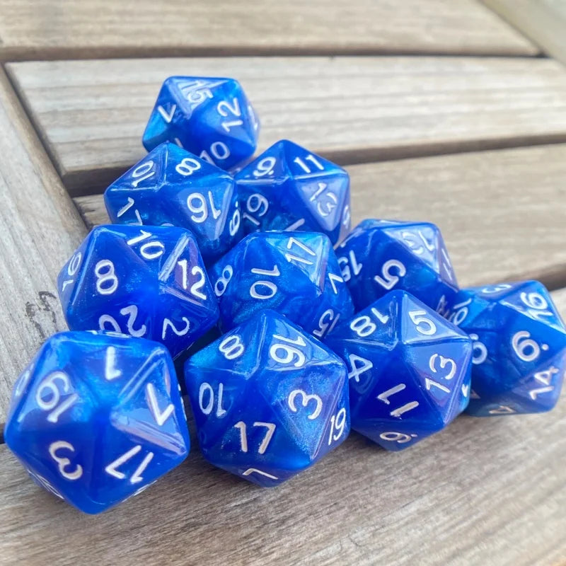 Cube 20 Sides D20 dungeon dices D&D Table board game 20 faces Acrylic Dice Sets Pearl Colorful dungeons and dragons d20 Dices