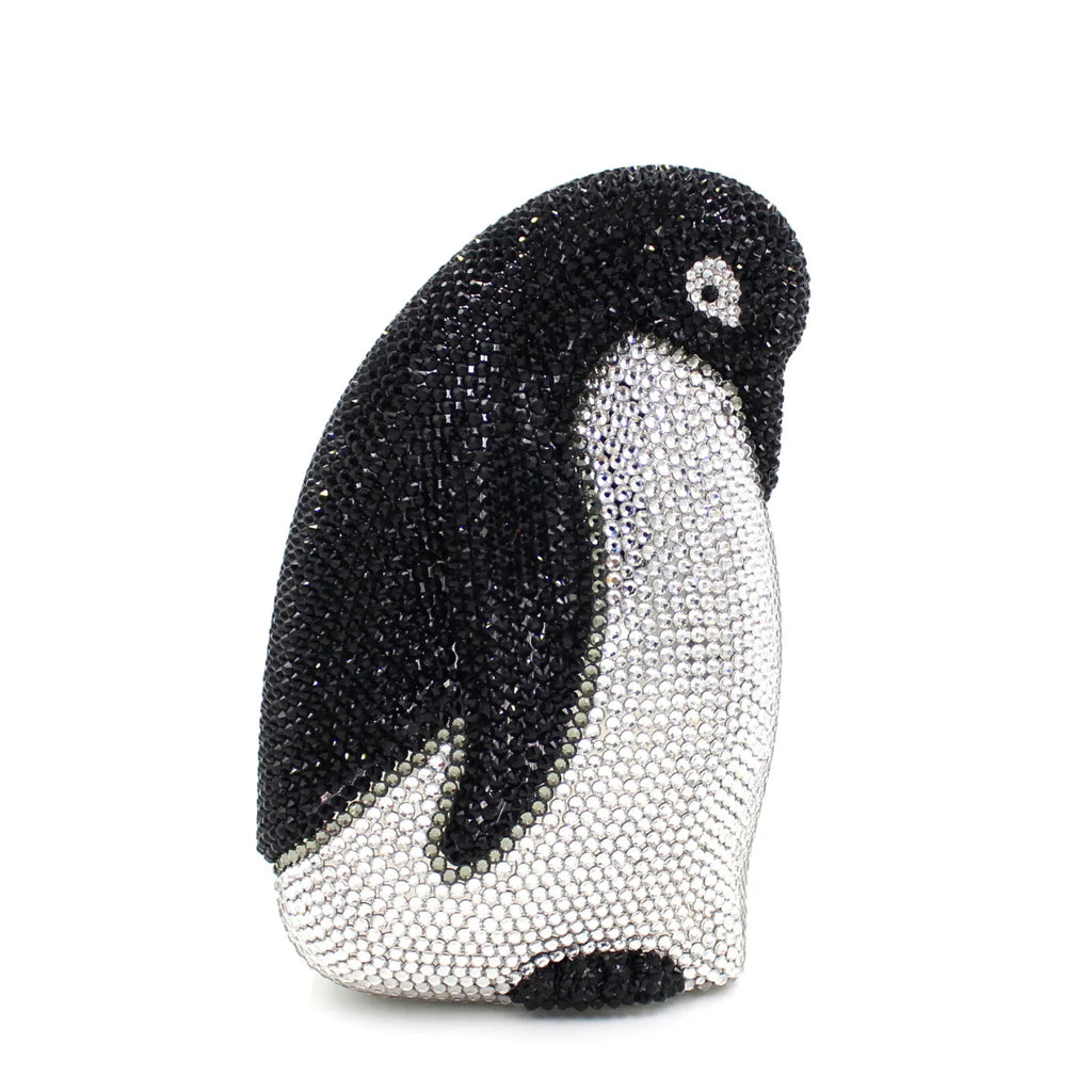 China Factory Wholesales Crystal Rhinestone Clutch Evening Bag for Formal Party Jewellery Penguin Clutch Purse