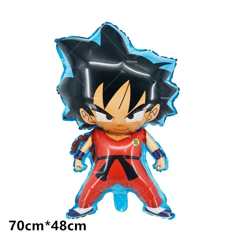 Dragoned Ball Z Balloons Happy Birthday Banner Goku Vegeta Ballons Party Decoration Plate Disposable Tableware Cake Topper Toy