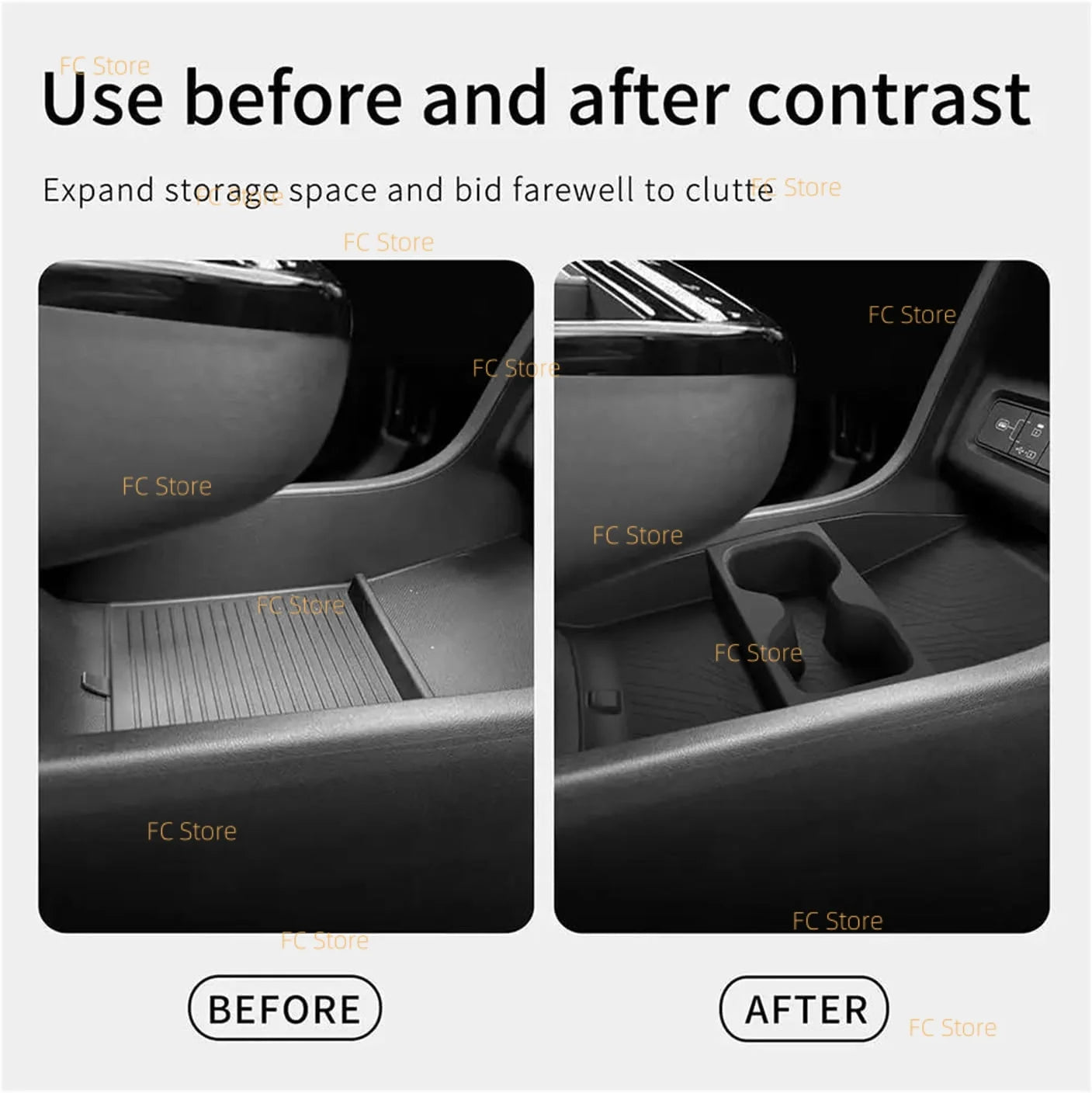 For Tucson 2025 2026 Under Center Console Cup Holder Storage Box Accessories Only for Electronic Gear Not for Manual/Automatic