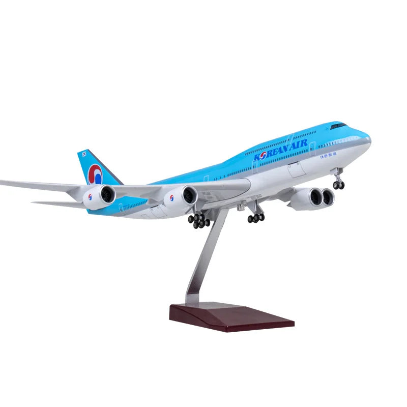 B747 Korean Air Airplane Model 47cm Planes Model 1:150 Scale Resin Diecast Aircraft Model Collectible Miniatures Adults Fun Gift