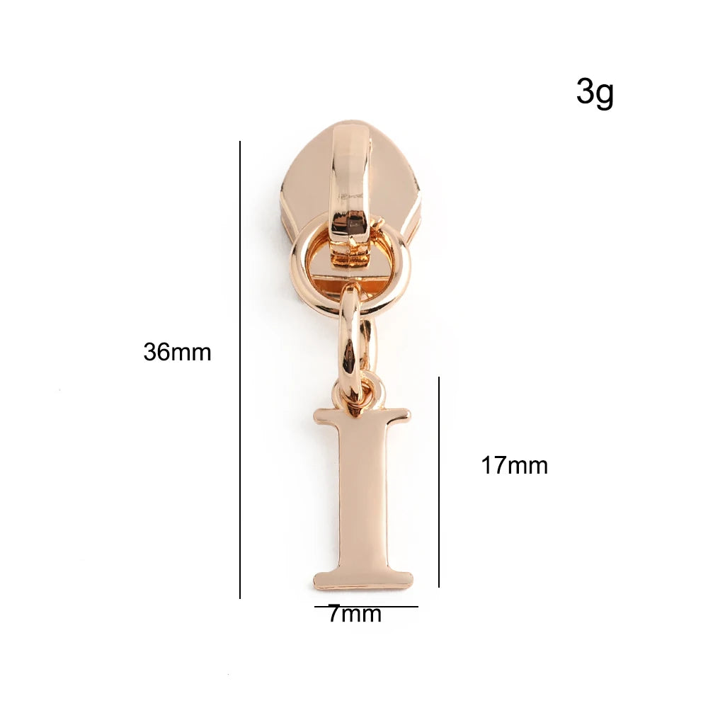 20/50PCS 5# Nylon A-Z English Initial Letter Zipper Puller Slider For Create Personal Logo Bag Purse Trinkets Gift Accessories