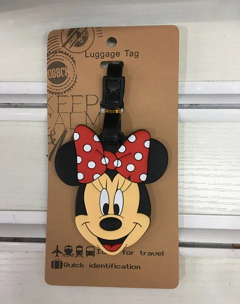 Classic Mickey Mouse Travel Accessories Luggage Tag Silica Gel Suitcase ID Addres Holder Baggage Boarding Tag Portable Label