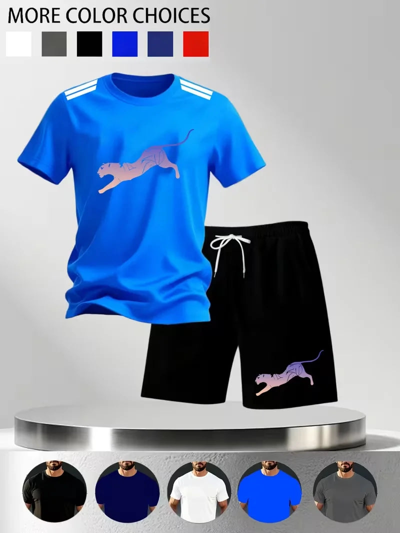 New Street Trendy Men's Summer Breathable Sportswear Short Sleeve Shorts Lightweight Quick Drying Comfortable Fashionable Sports