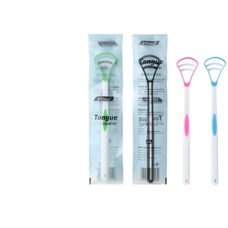 1PCS Silicone Tongue Scraper With Ergonomic Handle Double-sided Fresher Breath Tongue Cleaning Brush Oral Hygiene Tool Wholesale