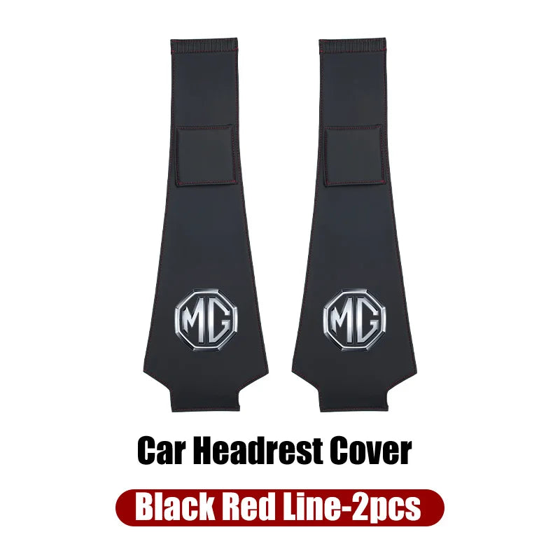 Car Headrest Storage Cover Leather Neck Pillowcase For Morris Garages MG 6 3 5 7 TF ZR ZS HS GS GT Hector RX5 RX8 350 550 Gundam