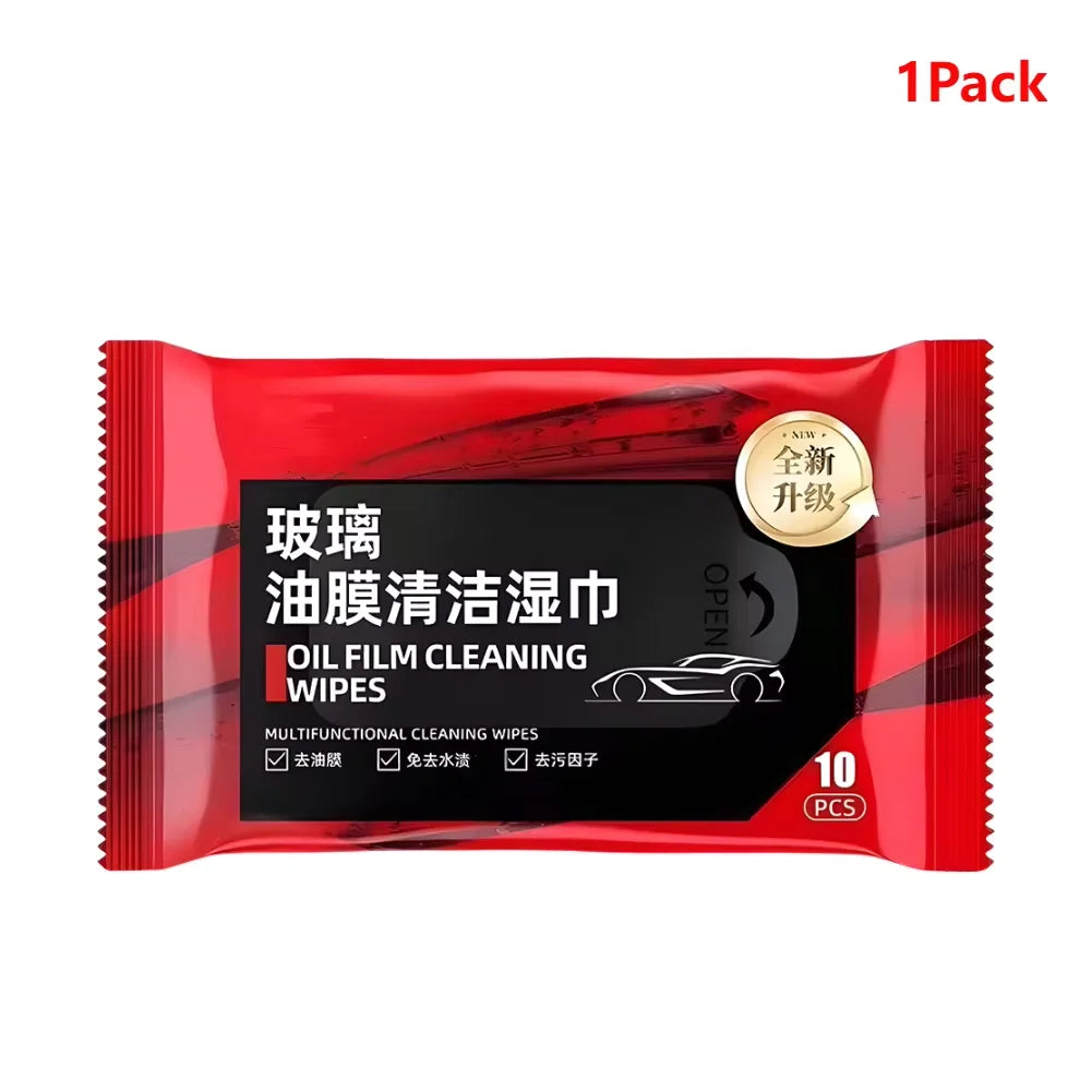 10Pcs Car Glass Oil Film Removal Wipes Car Window Glass Oil Film Remover Oil Film Cleaning Wipes Glass Windshield Cleaning Wipes