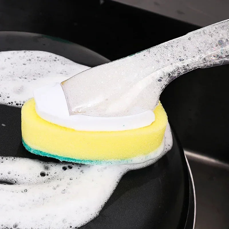Sponge soap dispenses dishwashing scrub Dishwashing sponge replacement head kitchen sink washing tool