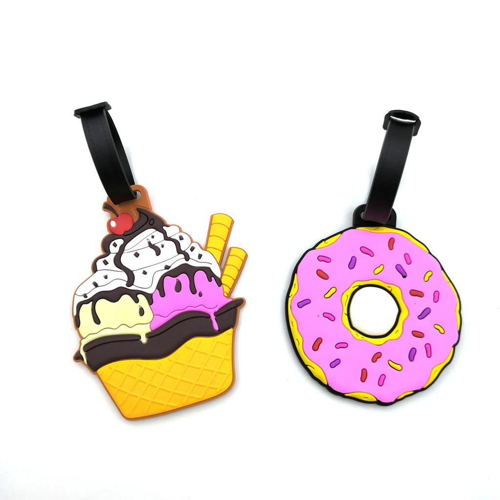 1pc/3pcs Creative Food Doughnut Luggage Tag Bag Hanging Tag Anti Loss ID Card Necessary for Travel
