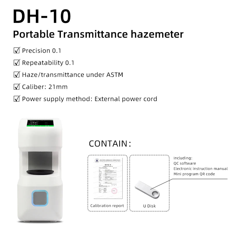 CHNSpec Handheld Haze Meter DH Series Thin Film Plastic Diffusion Plate Transmittance Portable Transmittance Haze Meter