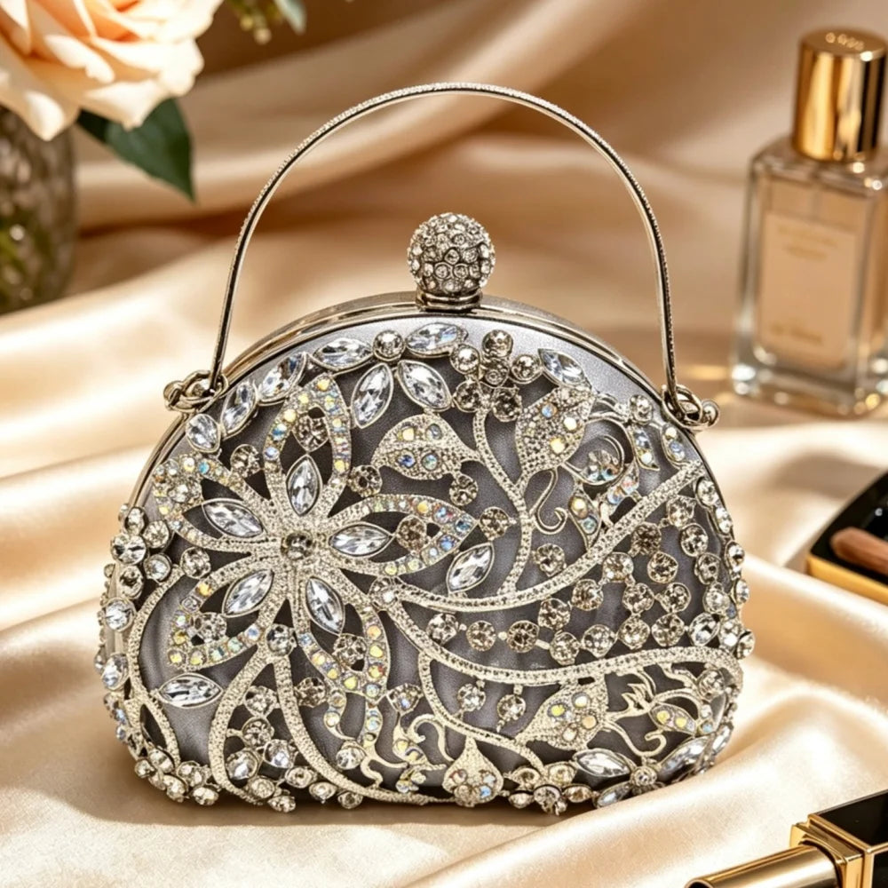 New Luxury Rhinestone Evening Bag for Women Elegant Handheld Clutch Perfect for Banquet Party Wedding Cheongsam and Formal