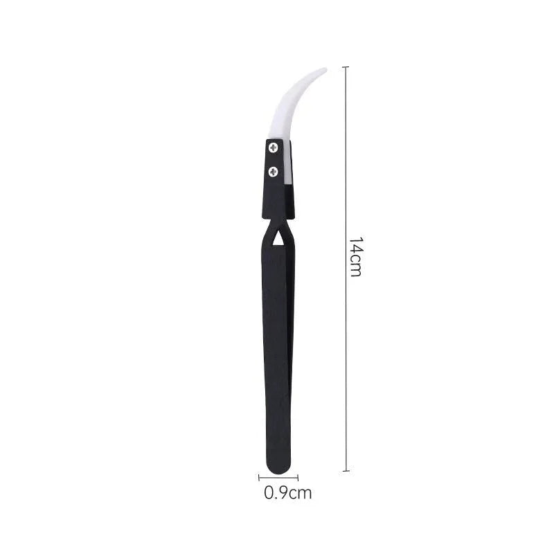 3PCS Ceramic Straight Tip Electronic Soldering Tweezers Anti-Static Reverse Acid Resistant Precision Chuck Ceramic Tweezers