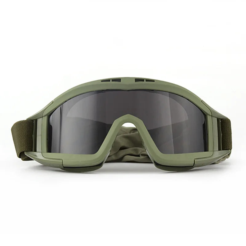 1Pair of Tactical Goggles Retro Cool Motorcycle Windproof Dustproof Safety Glasses for Outdoor Climbing Sport Protective Eyewear