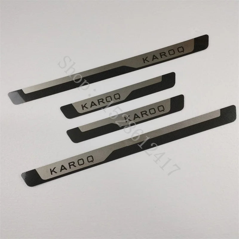for Skoda KAROQ 2017 2018~2024 Door Sill Strip Stainless Steel Scuff Plate Peda Pedal Cover Car Styling Stickers car Accessories