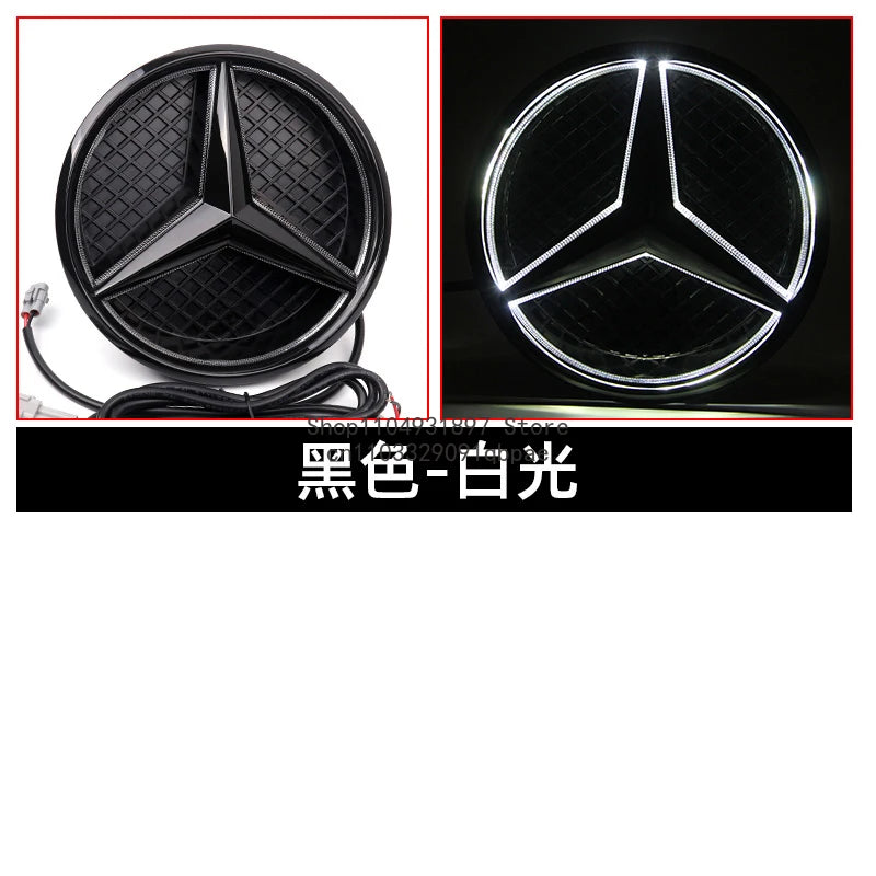 Grid LED light Front Grilled Embelm badge For W204 W205 W213 W253 C-Class E-Class GLC C E 180 200 250 300 350 43 63 4MATIC